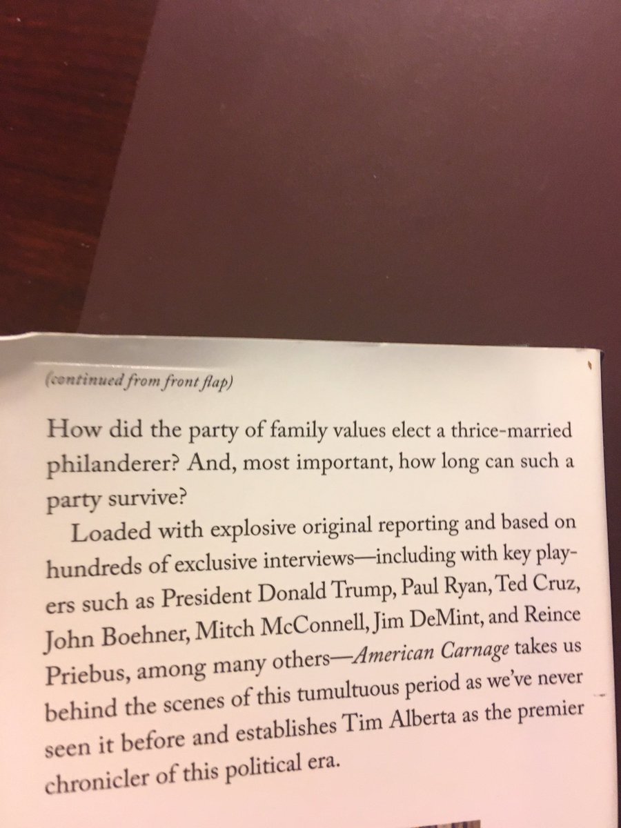 Suggestion for June 13 ... American Carnage: On the Front Lines of the Republican Civil War and the Rise of President Trump (2019) by Tim Alberta.