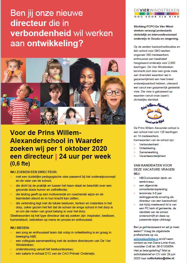 Gezocht: een directeur voor een kleine school met grootse ambities!