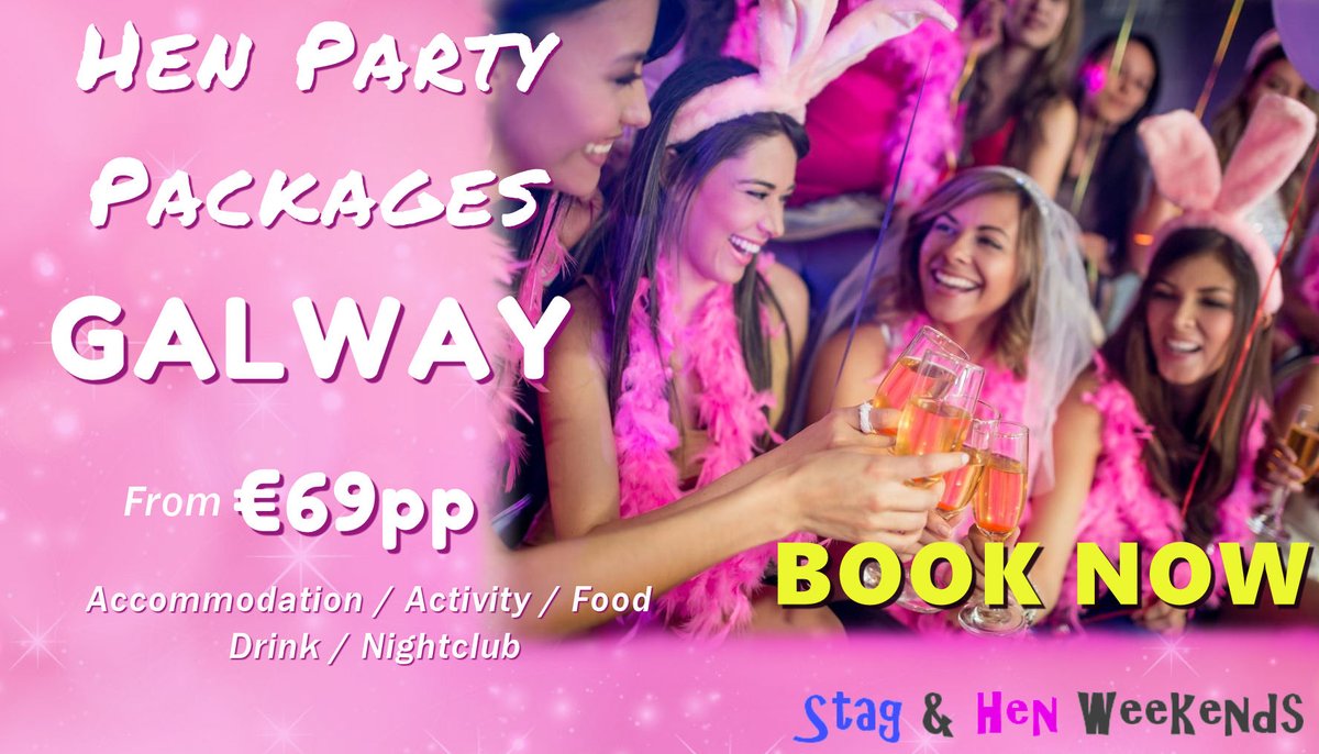 StagHenWeekends's tweet image. Hen Party success starts with Planning, it costs nothing to Plan, yet the results will be Priceless, Check-out these Fantastic Hen Party Packages stagandhenweekends.ie/hen-party/galw…
