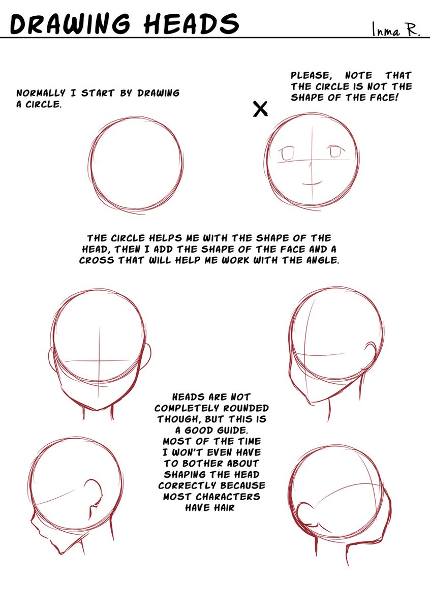 A super simple head (face?) tutorial I made back in 2017. I just remembered about it today because I was asked if I ever made such a thing, so I thought I'd share. There are some things I would edit from these drawings, but I hope you get the overall idea ;;;;
