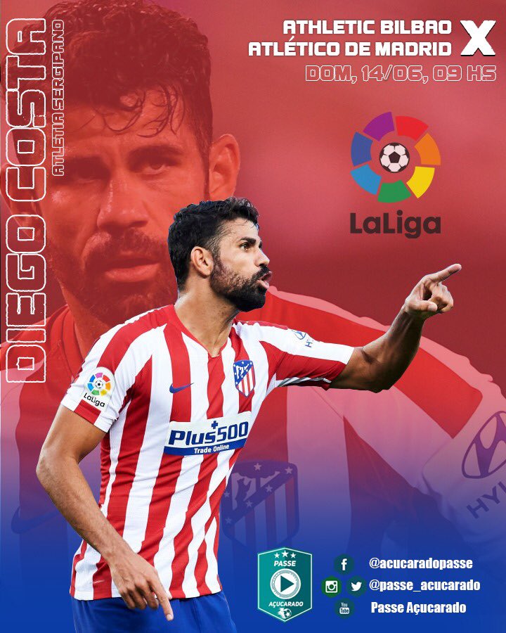 passe_acucarado's tweet photo. ❇️ A @LaLiga está de volta e o craque sergipano @diegocosta entra em campo neste domingo pelo @Atleti.

A partida fora de casa contra o Athetic Bilbao será transmitida pelos canais @FoxSportsBrasil, a partir das 9 hs da manhã.

Boa sorte, guerreiro!

#PasseAçucarado #Futebol https://t.co/MRbAZZqqdd