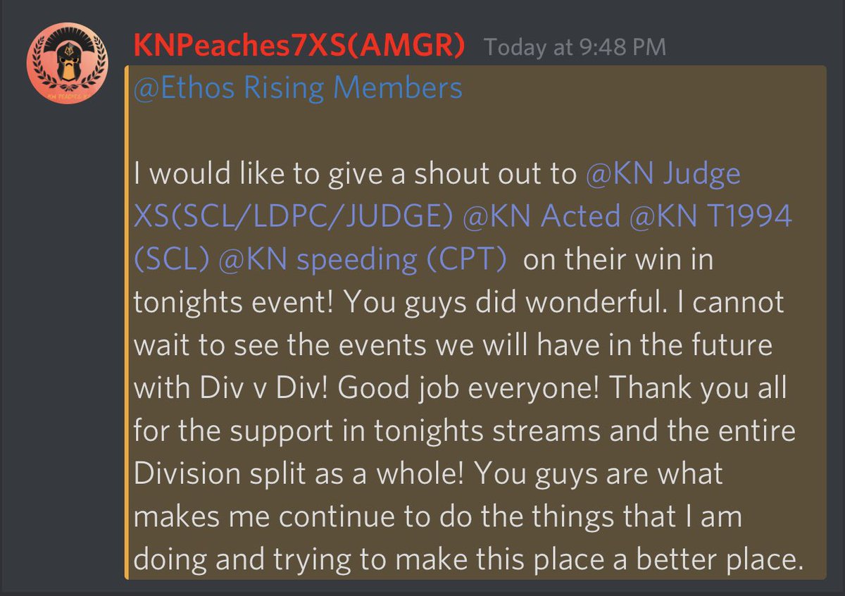 MPN_Judge_7's tweet photo. We won the Historical Div Split Tournament!!! So proud of my team representing @ImpactingLeader
We made a victory achievement that won’t be seen for a bit till the next Div Split.
GG’s to eveyone we played. Very sweaty good matches for sure.
#LLoW
#KN
#DivSplit https://t.co/8QScKSGQhk