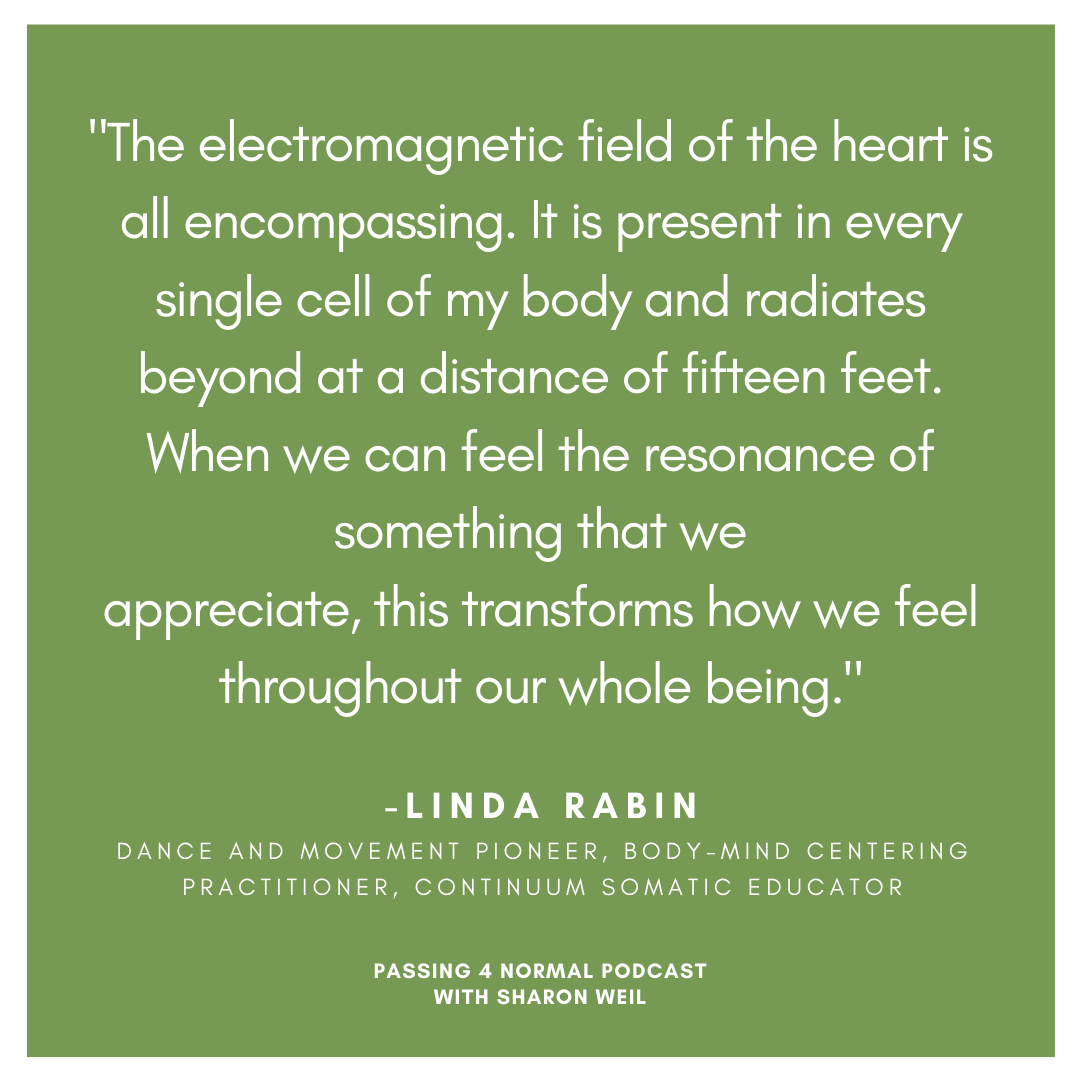 changeabilitybk's tweet photo. Linda Rabin, dance and movement pioneer, and Continuum somatic educator, talks about Leading from the Heart as a somatic practice that brings a feeling of wellbeing.  Listen to our conversation in the Passing 4 Normal Podcast. https://t.co/bRiBuapSnp #somatic #Wellbeing https://t.co/sXHEzuFFe3