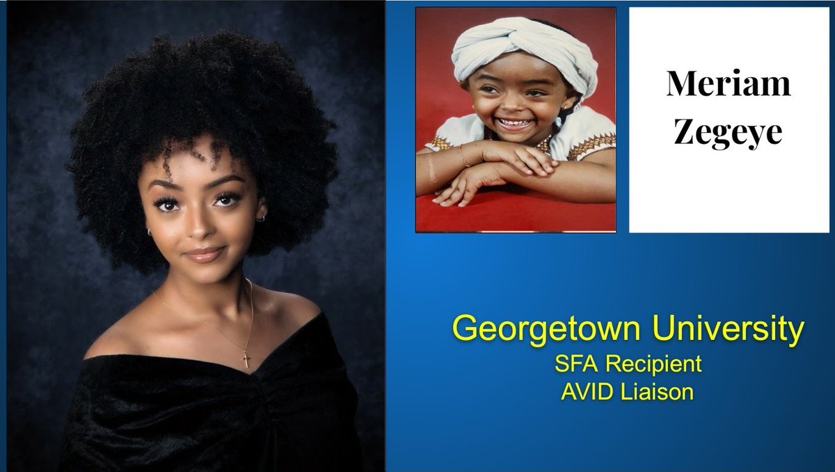 TCW_AVID's tweet photo. Congratulations Meriam! Attending @Georgetown to study Bio Technology and Bio Ethics. An AP &amp; DE student, AVID Liaison, member of Key Club, Liberty's Promise, National Honor Society, and National English Honor Society. We are proud of you! https://t.co/vBrmiJ0KHi