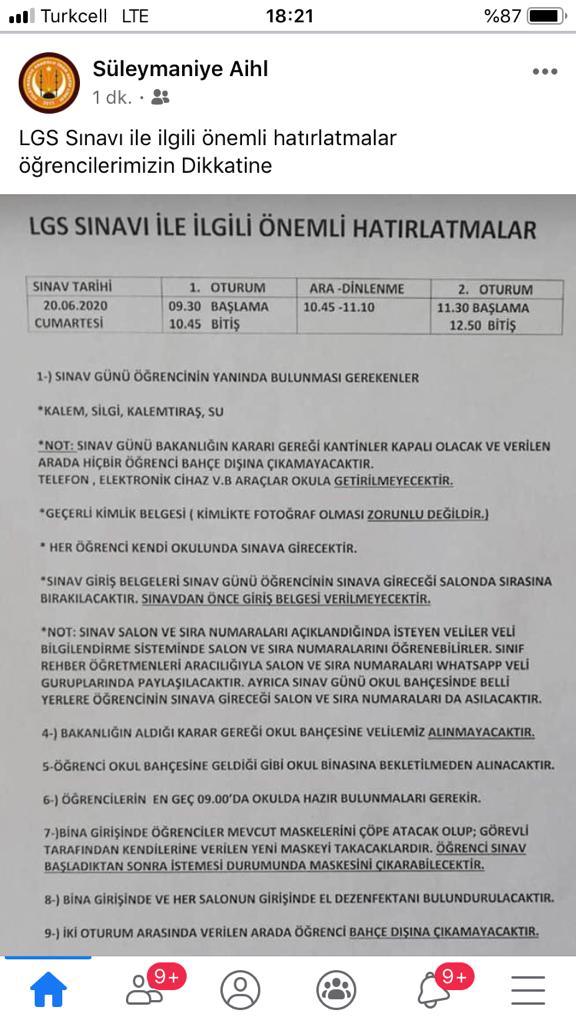 LGS sınavı ile ilgili önemli hatırlatmalar <a href="/meb_dinogretimi/">MEB Din Öğretimi Genel Müdürlüğü</a> <a href="/yilmaznazif/">Nazif Yılmaz</a> @ismailyapicier <a href="/Nazmi38226223/">Nazmi AKŞAHİN</a> <a href="/ahmetkilic6347/">Ahmet KILIÇ</a> <a href="/HaliliyeMem/">Haliliye İlçe Milli Eğitim Müdürlüğü</a> @UrfaMem