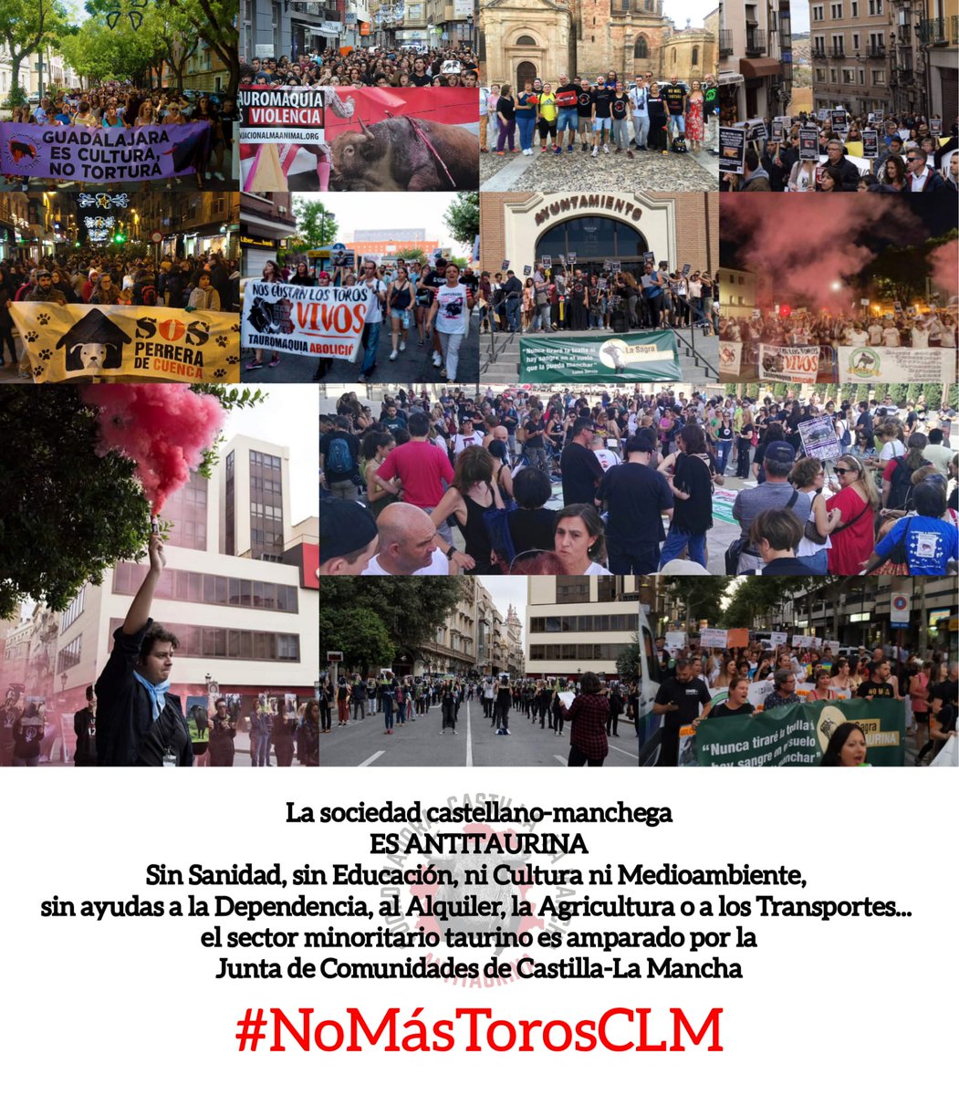 La única solución para el maltrecho sector taurino es su reconversión hacia el ecoturismo rural, la agricultura y los santuarios!! #NoMásTorosCLM hasta cuando van a ignorar el clamor social? <a href="/garciapage/">Emiliano García-Page</a> <a href="/gobjccm/">Gobierno de Castilla-La Mancha</a> 🐄🐃🐎🐂