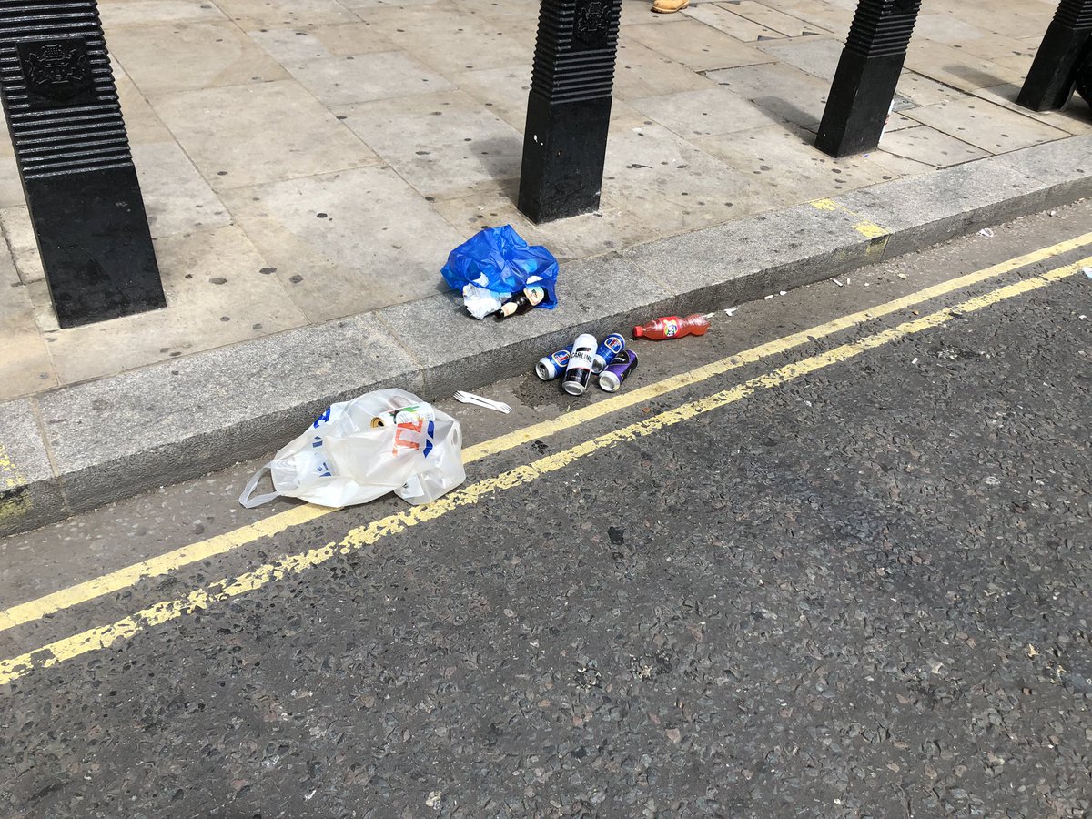 One key difference between today’s anti-BLM protest in London’s Parliament Square, and last week’s  #BlackLivesMatter   protest?It looks more like a music festival with all this rubbish. (And yes, that last photo is a river of piss)