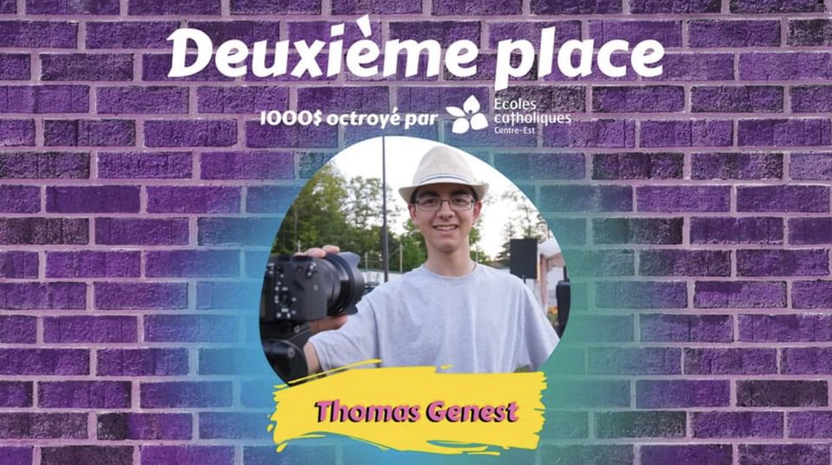 Bravo à Thomas de l’ÉSC Nouvelle-Alliance <a href="/cscmonavenir/">Csc MonAvenir</a> pour avoir remporté 2e place lors du concours provincial LOL-MDR! Félicitations! #cscmonavenir