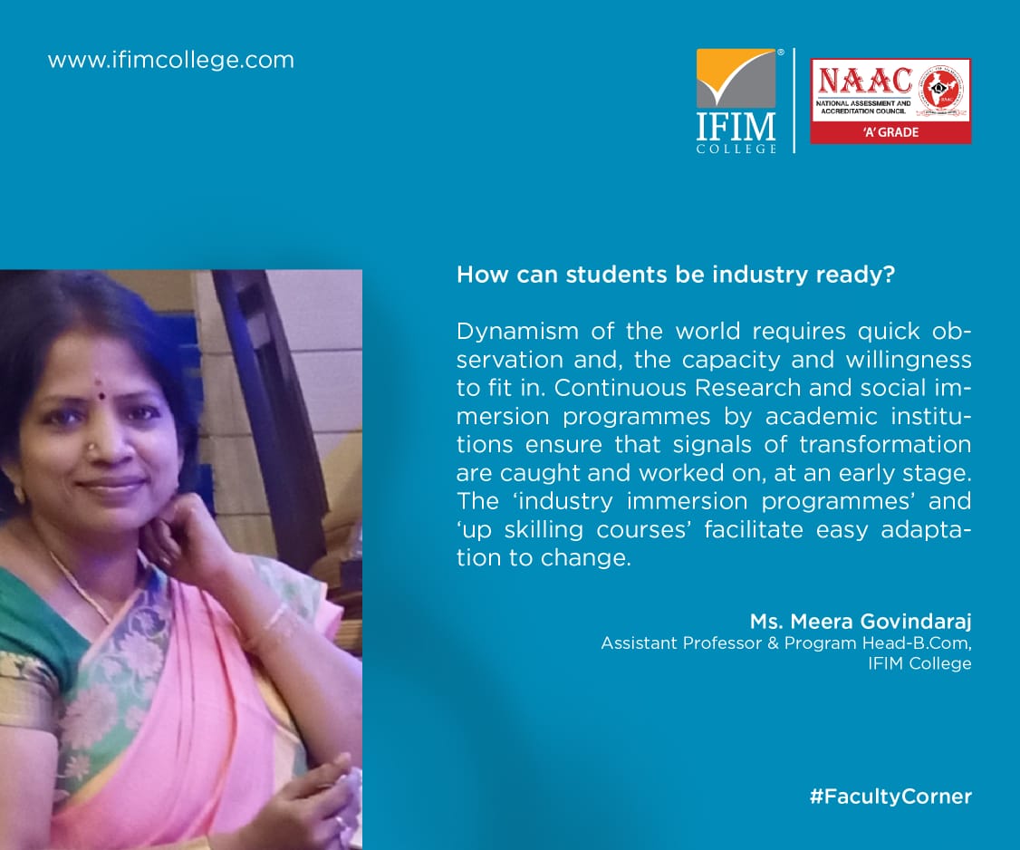 IfimCollege's tweet photo. Every year, around 12 million Indians enter the workforce while less than five million jobs are created. Education with well curated curriculum that is industry-friendly, stresses importance on developing cognitive skills will make our students industry ready. https://t.co/duTHzgbWQt