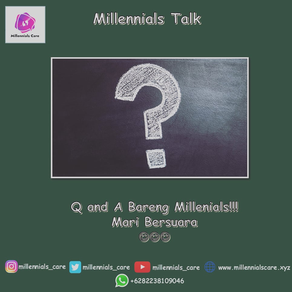 Millenials_Care's tweet photo. Hallo Millennials!
Sambil menemani malam minggu yang panjang ini, mimin mau ngadain Q and A nih sama kalian😁😁😁Jadi buat kalian yang mautanya, sharing or sekedar curhat seputar Generasi Millenial bisa langsung komentar atau lewat japri yaa😊😊😊#tugashumasonline #malemminggu https://t.co/nwEvh7TvZW