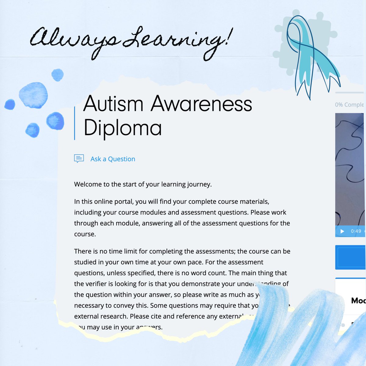 Using lockdown to develop our skills! We’re currently completing a course in Autism Awareness💙💙