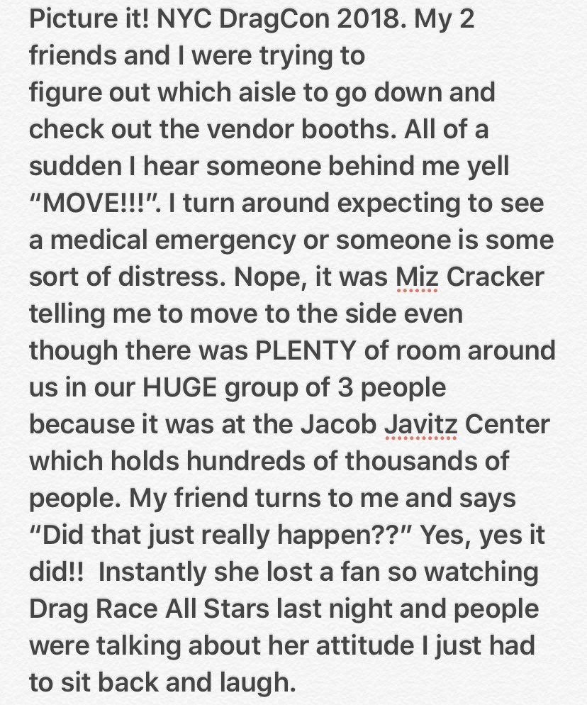 . <a href="/RuPaulsDragRace/">RuPaul's Drag Race</a> <a href="/RuPaulsDragCon/">RuPaul's DragCon</a> <a href="/RuPaul/">RuPaul</a> <a href="/miz_cracker/">Miz Cracker</a> #KarmaIsABitch #SippingTea