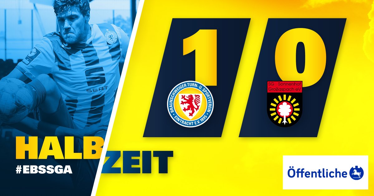 EintrachtBSNews's tweet photo. Dann ist Halbzeit: Effektive #Löwen führen zur Pause gegen den Dorfklub. #Kobylanski verwertete eine schöne Vorarbeit von #Proschwitz zur Führung (18.). In der 30. Minute verdoppelte #Kobylanski fast den Spielstand, scheiterte aber an #Reule.  Weiter alles geben!

#EBSSGA https://t.co/PlnzoSZm0W