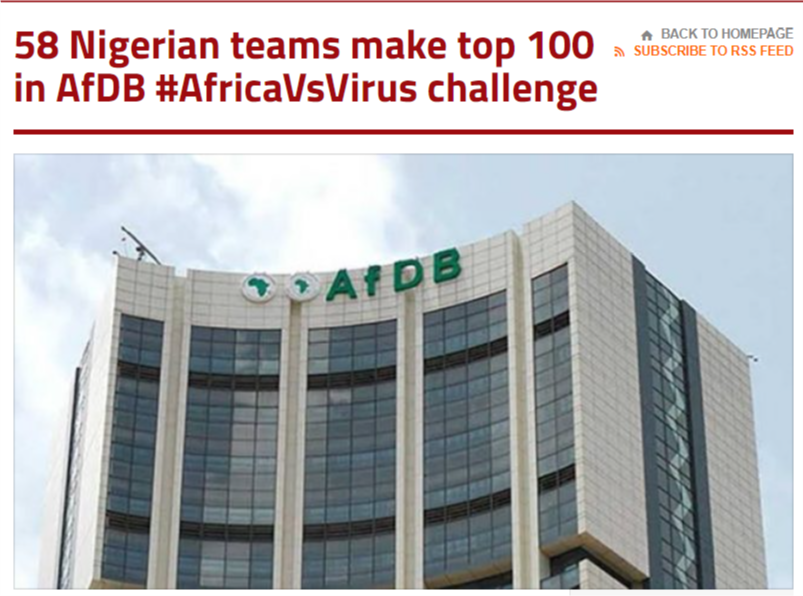 SBand13's tweet photo. 58 Nigerian teams make top 100 in The Africa Development Bank (AfDB) #AfricaVsVirus challenge including our S-Band Face Shields @SBand13 
Read all about it: https://t.co/R568ETNOeA https://t.co/XT1K7VwhUh