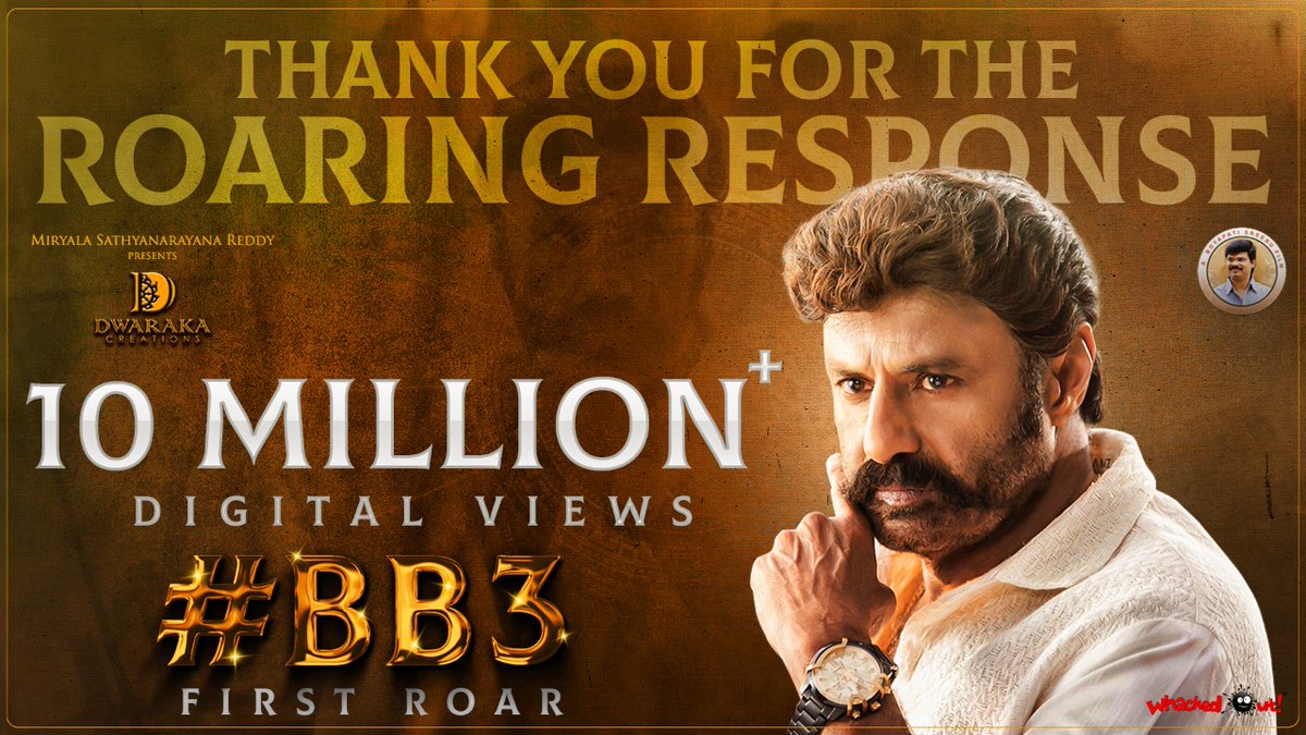 The ROAR 🦁 is Unstoppable!!
Thank you All for the Roaring Response🥳

#BB3FirstRoar with over 🔟 MILLION+ digital Views & trending #1🚀 all around!

Watch #BB3Roar ▶️ bit.ly/BB3Roar

#NBK106 #BB3 #BalayyaBoyapati3