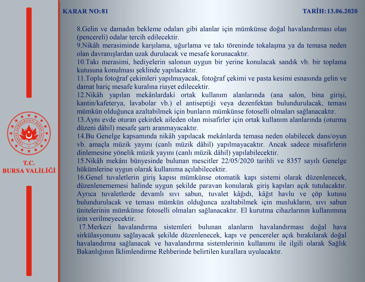 İl Hıfzıssıhha Kurul Kararı (Karar No:81/1)
instagram.com/t.c.bursavalil…