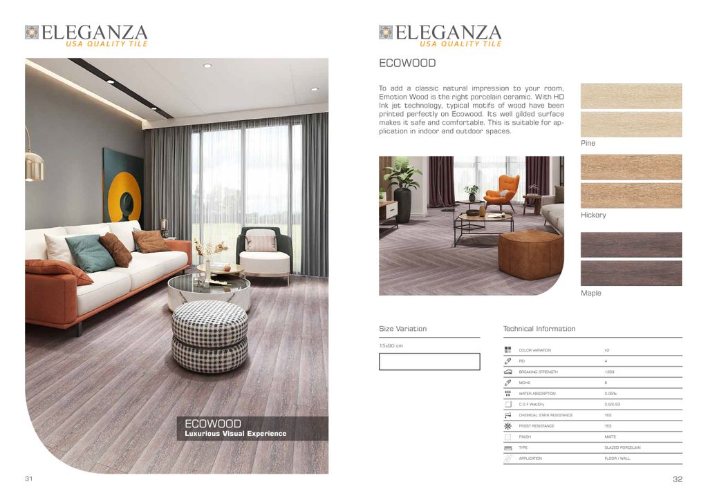 To add a classic natural impression to your room, Emotion Wood is the right porcelain ceramic.
Ecowood  is now available at Eleganza Tile Indonesia! 
Product catalog - bit.ly/catalog-elegan…

#architecture  #eleganzatileindonesia #tilehighclub #tile #tiles