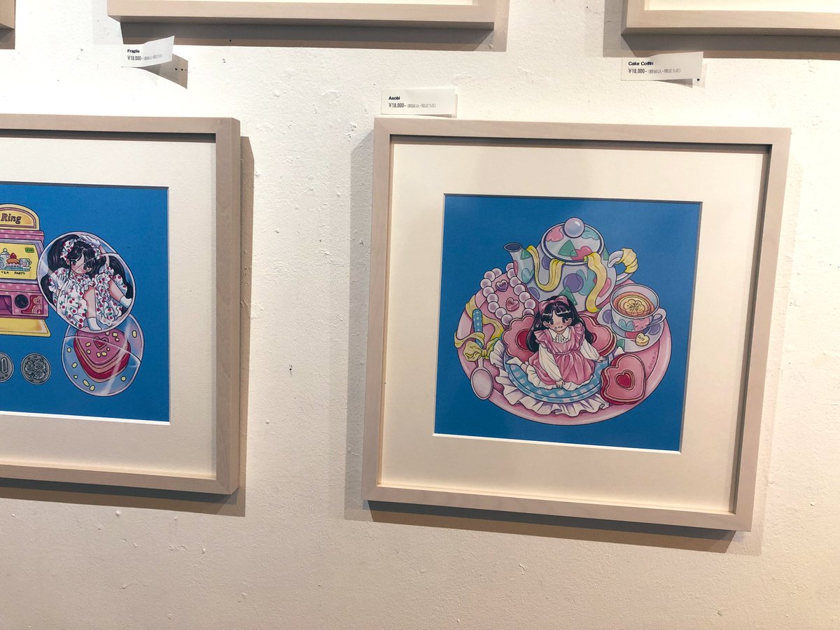 渋谷(PLACE) by methodでの古谷萌さんの展示と、原宿ギャラリールモンドのア〜ミ〜さん/Ringさんの展示はしごできて良かったー ともにデザインもイラストもできるお2人素敵だなぁ