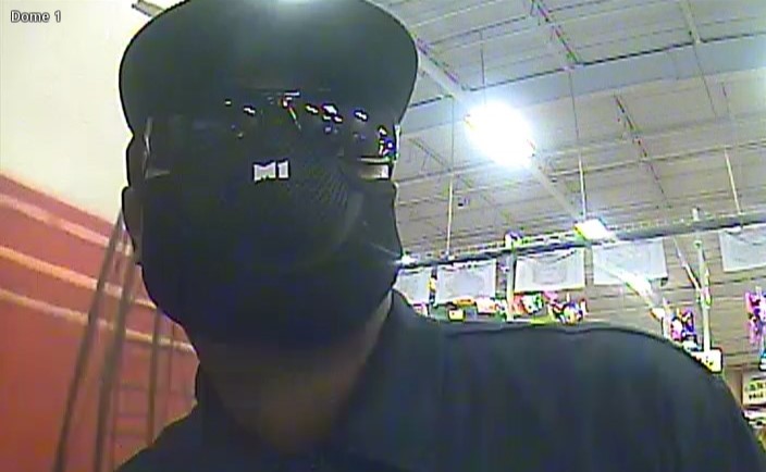 FBIHouston's tweet photo. #WANTED: Help the #FBI locate a man dubbed the "Motomask Mugger" who hit 2 Houston banks wearing a black M1 motorcycle mask, lanyard &amp; red hat on 6/11/20. He's about 5'9", 30-40 y/o &amp; drove a green Isuzu Rodeo. 

Call 713-222-TIPS
@CrimeStopHOU @houstonpolice @HCSOTexas #HouNews https://t.co/bjufR4HucL