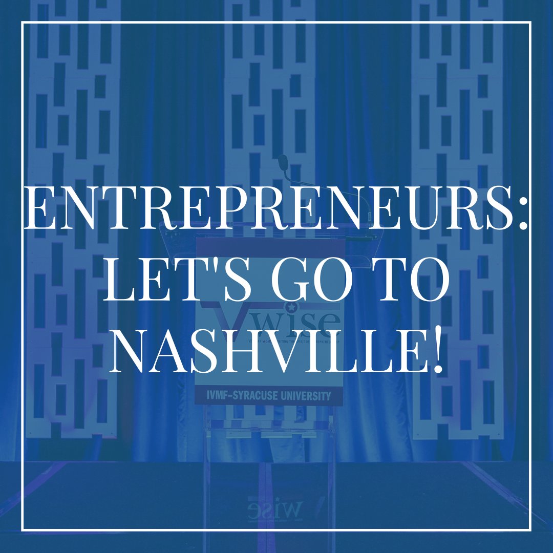 This year, @VWISEconference will be taking place in Nashville, TN! V-Wise is a training program that helps military affiliated individuals develop their business skills and grow as an entrepreneur. To learn more, check out vwise.vets.syr.edu/vwise/ and follow them for updates.