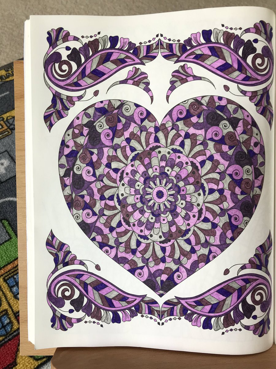 CottageCalm's tweet image. Heart design in purple 💖#HappyWeekendEveryone @STABILOUK @STAEDTLERNA @STAEMars #colour #creativity #Mindfulness #hearts #love #art