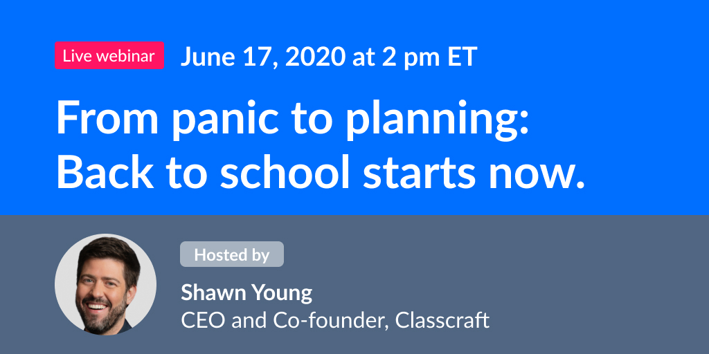 classcraftgame's tweet photo. Moving beyond crisis management to long-term planning for #backtoschool might sound exhausting, but it doesn’t have to be. Join us to learn how we can help: https://t.co/uJqzxxmHGk
#webinar #admins https://t.co/S4EW7YH9RZ