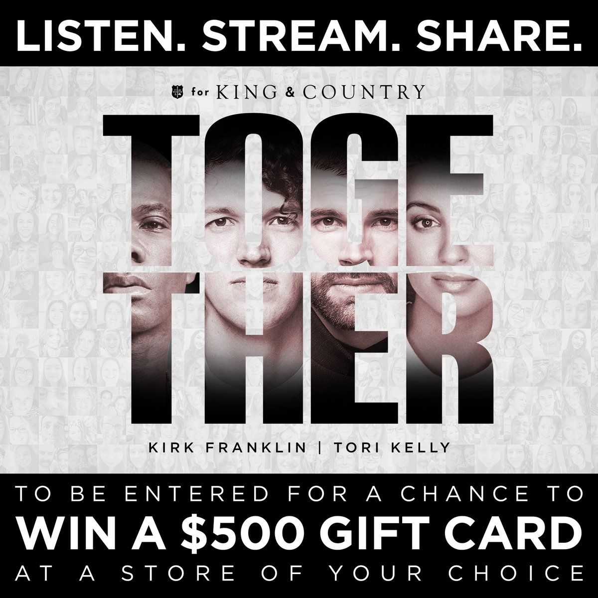 4kingandcountry's tweet photo. If you've yet to hear- our label is giving away a $500 gift card! You can enter to win just by listening and saving our new song #TOGETHER here. Good luck! --> https://t.co/wsjjrfroqn https://t.co/t7prgWhigi