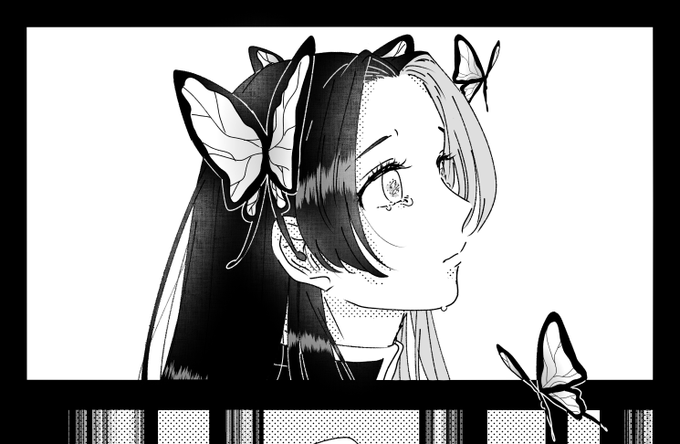 正直ここのカナエさん描けて満足して数週間放置してた 