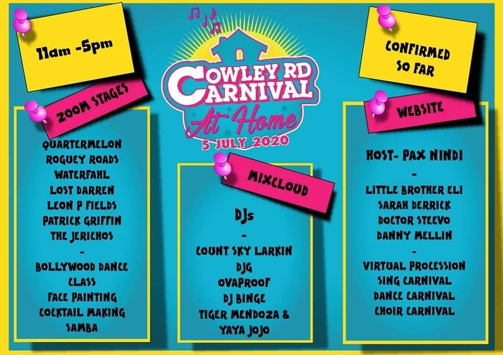 tigermendoza's tweet photo. Really happy to say I'll be sharing a (virtual) stage with @yayaj0j0 for the virtual Cowley Road Carnival on Sun 5th July. The carnival is such a highlight for Oxford and it's great to finally get to play it (albeit in a virtual context)
#carnival #oxfor… https://t.co/OVJfg5dugY https://t.co/TmNIuxwGXB