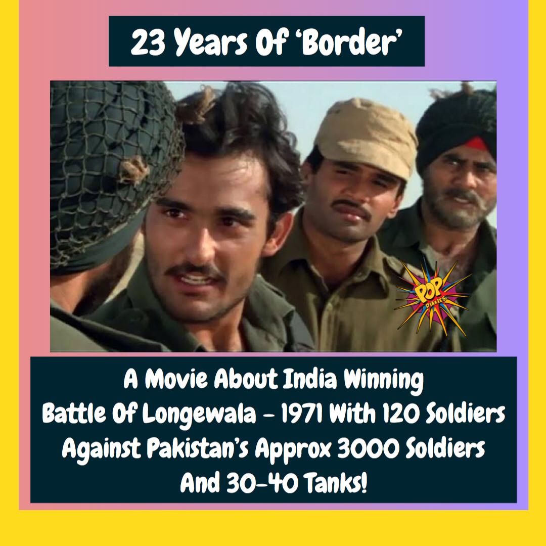 And even today this movie and it's songs are nostalgia of its own kind! 🙏❤️ 
#23yearsofBorder 
#Border  🇮🇳

@iamsunnydeol @SunielVShetty
@bindasbhidu #AkshayeKhanna #SudeshBerry #Rakhee #PoojaBhatt #Tabu #SharbaniMukherjee #PuneetIssar #KulbhushanKharbanda #SapnaBedi #JPDutta