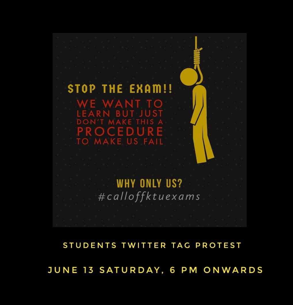 arunallukashi's tweet photo. #calloffktuexams

- No proper classes
- All books,study materials, calculator etc at hostel
- Transport problem
- NRI students are still trapped
- rising cases

@CMOKerala @INCKerala @AICTE_INDIA @asianetnewstv @mathrubhuminews https://t.co/ygUalkeSKv