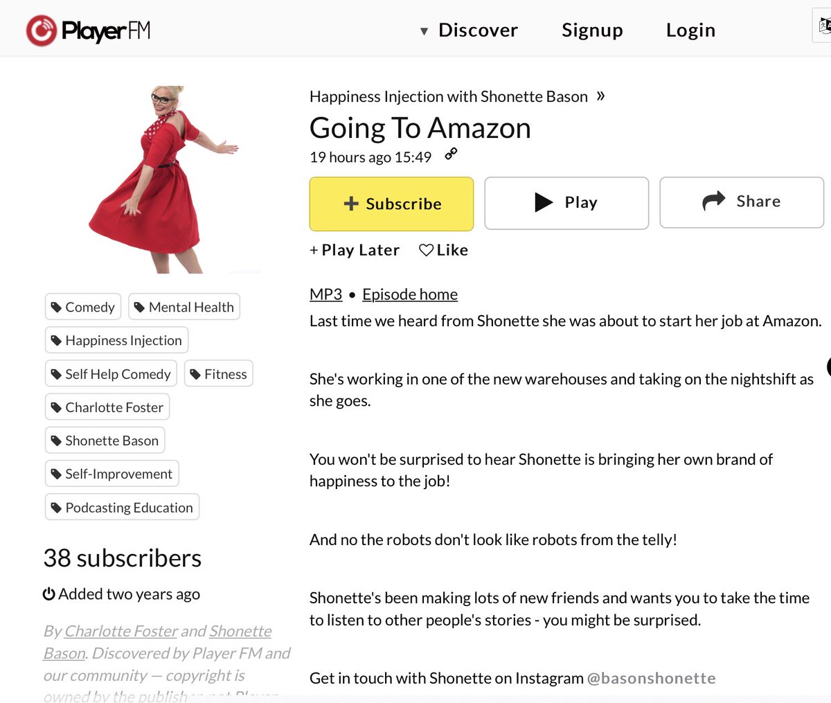 ShonetteBason's tweet photo. This Happiness Injection 99! Red balloons needed as we hit 53 in iTunes podcast chart! #happinessinjection ❤️❤️❤️ https://t.co/w8aFqZtAQf