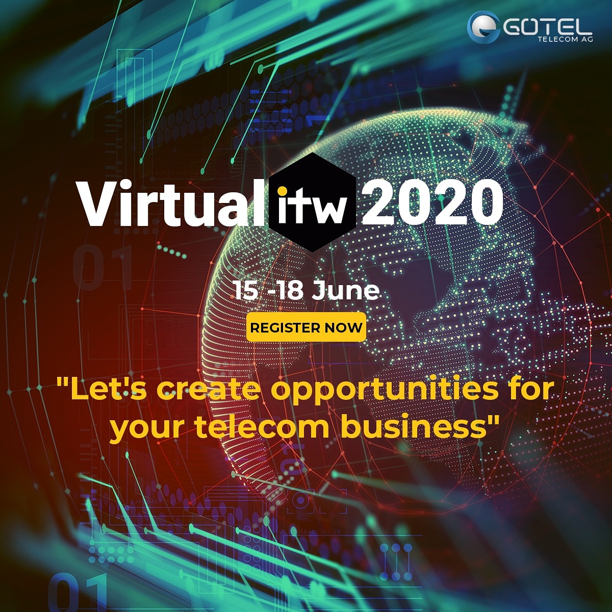 goteltelecom's tweet image. Join #gotel and ITW at yet the biggest telecom virtual event of 2020. Explore a whole new world of opportunities and learn how telecom industry is changing. Join the event now.
#gotel #Telecom #itw2020 #virtualevent