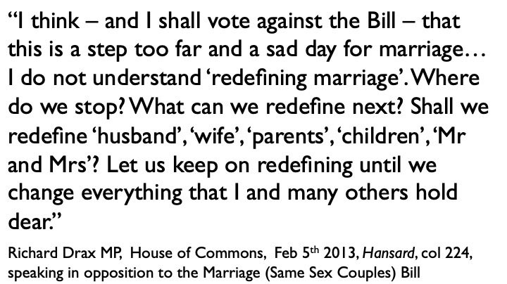 Drax has an exceptionally regressive voting record in the House of Commons, and in his remarks in opposition to marriage equality he demonstrated the mental agility of an antique hatstand.   #gross  #backwards  #NotTheSharpest
