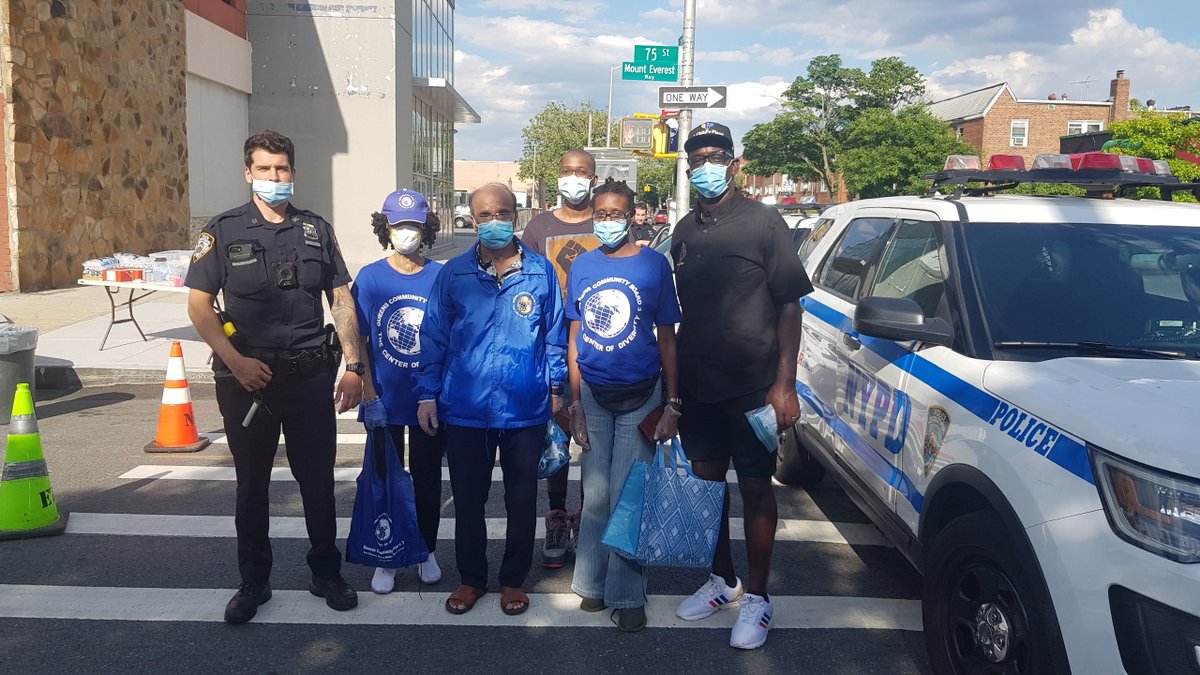 communityboard3's tweet photo. #AsSeen in #EastElmhurst #Queens #NYC, @communityboard3 was out and about in full #PPE yesterday at the #ChalkWritingRally with our friends at the @NYPD115Pct, distributing masks courtesy of @ACHILDSPLACE2...#ThankYou! https://t.co/S3sWuv0oVA