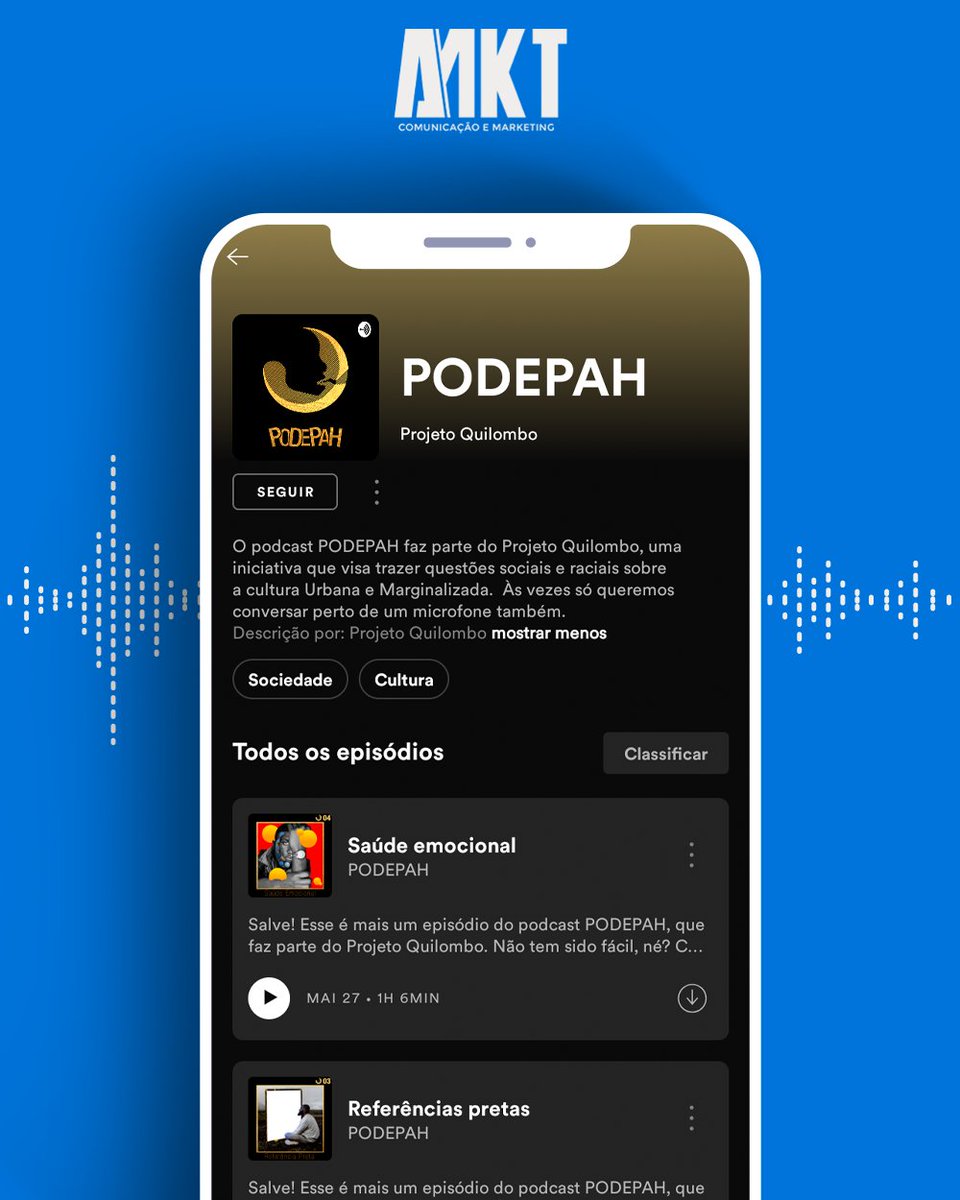 somosamkt's tweet photo. Lembre-se sempre que parte da luta Antirracista vem da inclusão e dar voz às pessoas pretas. Hoje trazemos 10 podcasts que vocês precisam seguir e ouvir. Confira todos em https://t.co/uC298NeuNt. #VidasNegrasImportam https://t.co/43kgawreQo