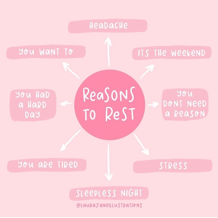 Wellness360Mag's tweet photo. It's the weekend! You don't need a reason to rest today☺️ (pc: @laurajaneillustrations) https://t.co/jdZDfBy2k2