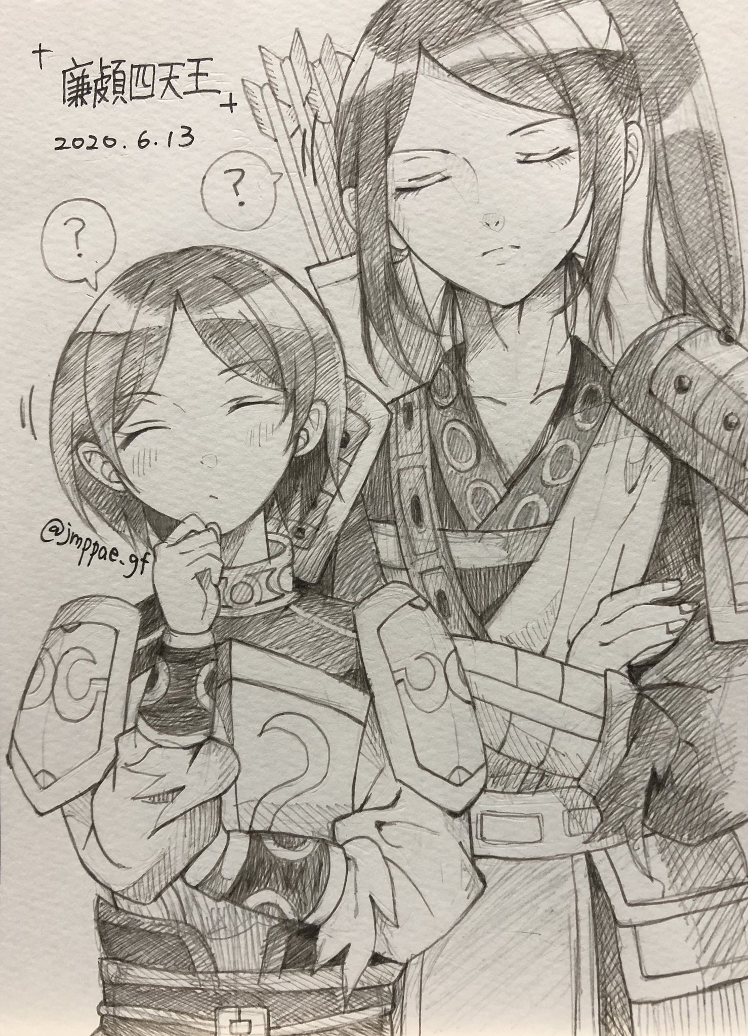 たがねん キングダム版深夜の真剣創作60分一本勝負 お題 廉頗四天王 姜燕さんと輪虎 ちゃんの糸目ズです ちょっと首傾げて貰いました 可愛いと美人の組み合わせ最強ですね T Co Xk6fdmk9xw Twitter