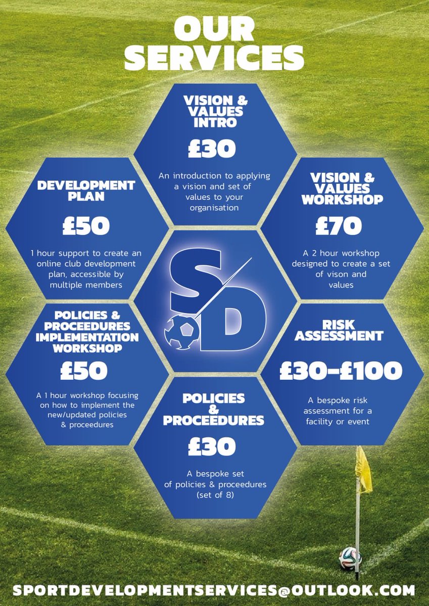 Here it is the launch of our initial Services aimed at getting your Organisation ready for when Sport resumes. Our range of Services will support Organisations with their Off Pitch resources at a price that is affordable to the majority of Organisations in Grassroots Sport ⚽️