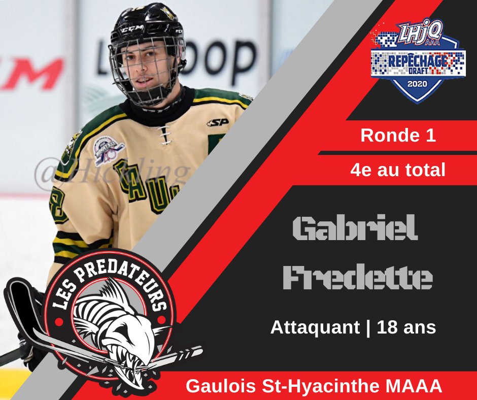 PredsJuniorAAA's tweet photo. Les Preds sélectionnent Gabriel Fredette avec le 4e choix au repêchage de la séance 2020! 
Bienvenue Gabriel! 🤩
#LHJAAAQ #DRAFTDAY https://t.co/yRpuOwjrwy