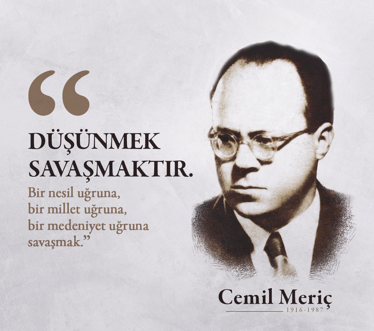 Büyük düşünür ve fikir adamı #CemilMeriç'i ölüm yıl dönümünde saygı ve rahmetle anıyoruz.
B.B.P Develi İlçe Başkanı Refik Şahin  <a href="/bbpgenelmerkez/">BÜYÜK BİRLİK PARTİSİ</a>