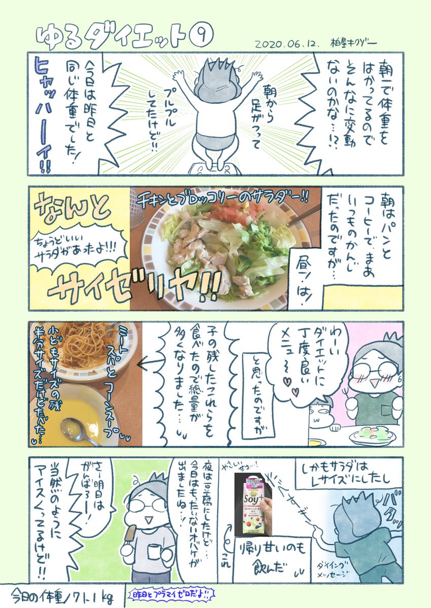 柏屋キクゾー ゆるダイエット15でっす エッセイ エッセイ漫画 漫画 日常 日常漫画 ゆるダイエット ダイエット ４コマ漫画