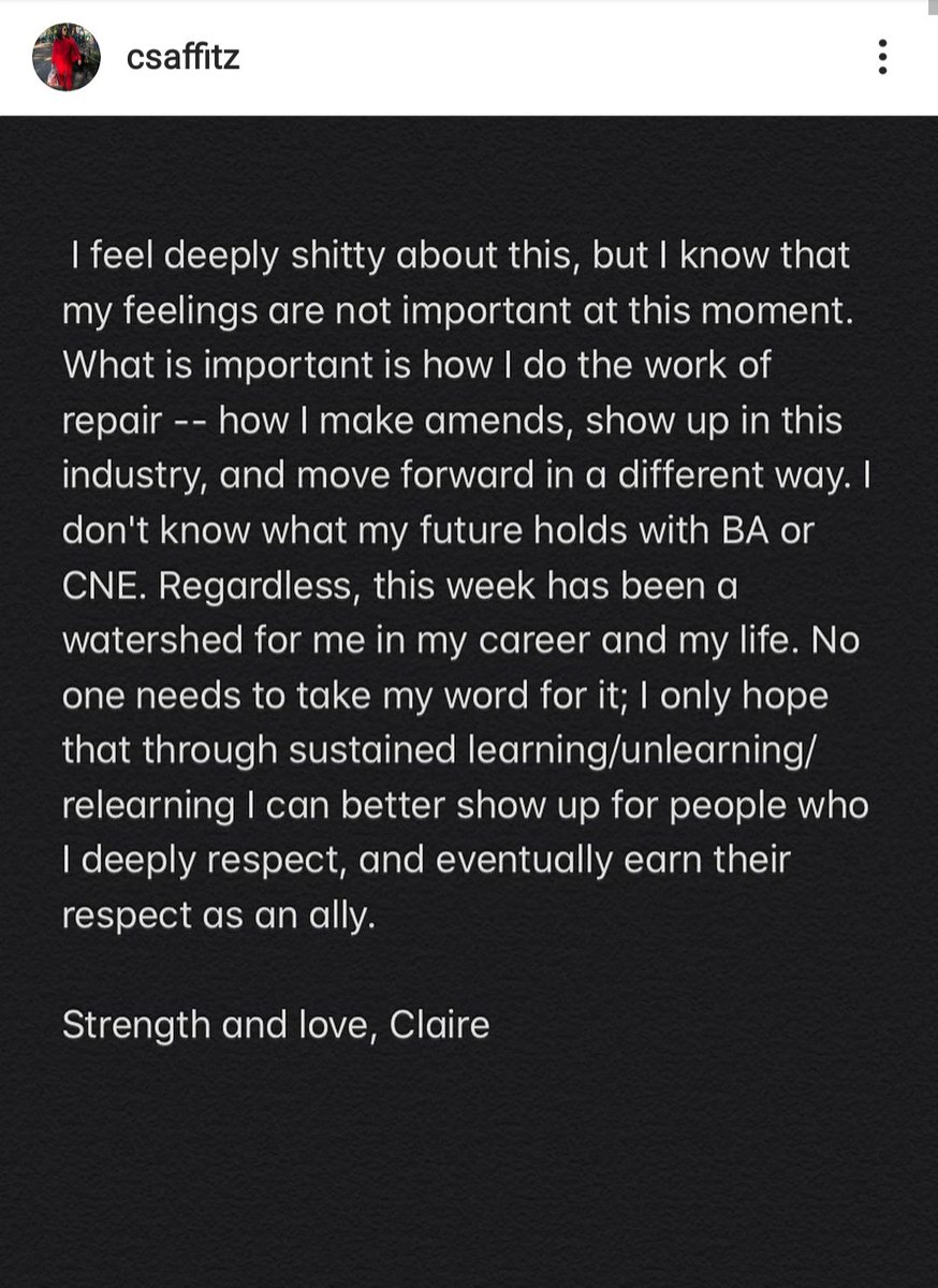 The Claire Saffitz apology (from instagram)