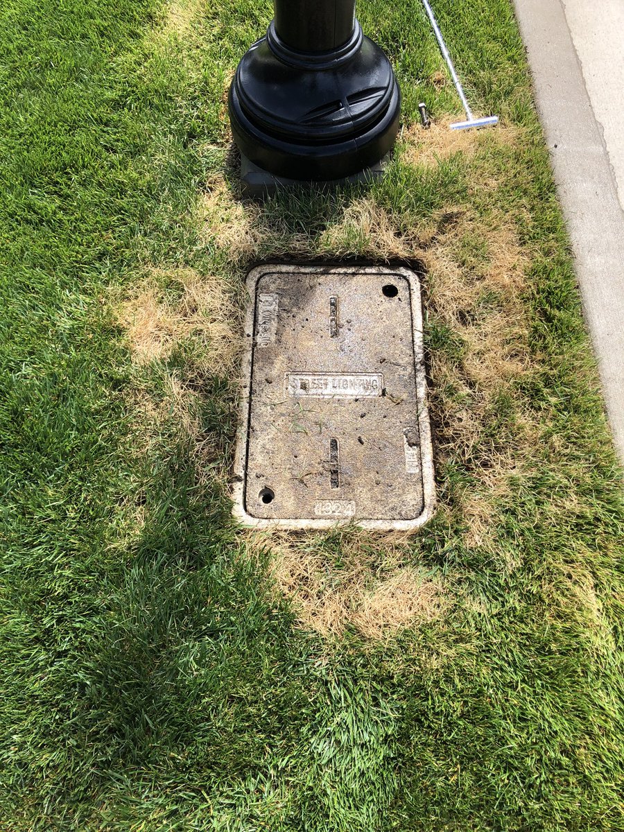 The main problem here is sod laid directly on a gravel bed, but growing sod on a utility box is also challenging. You can find a lot of things with the soil probe.