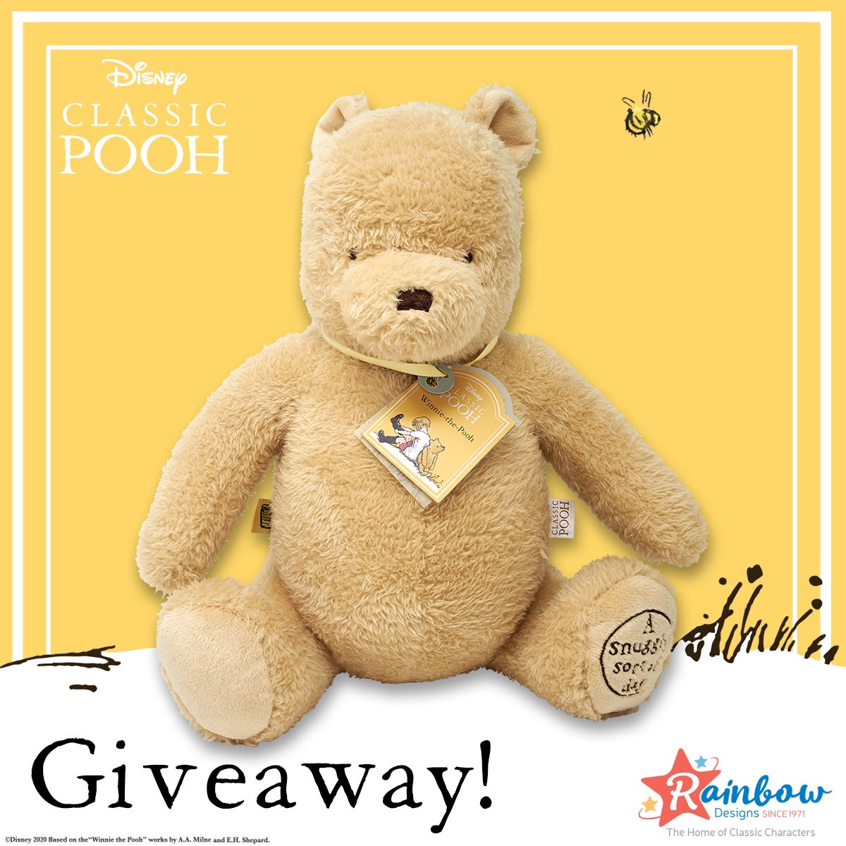 Win one of our Nostalgic Classic Pooh Soft Toys this weekend! To be in with a chance of winning:
1.  RT
2. Follow
3. Comment #PoohBearGiveaway 
Closes at 3pm on 15 June 2020. UK &amp; ROI only. t&amp;c’s on FB and IG #giveaway #Winniethepooh #win #weekendgiveaway