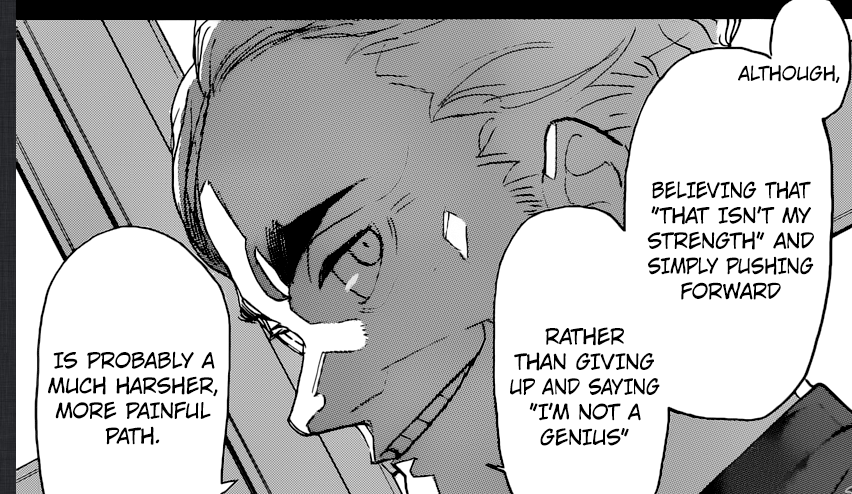 asking for advice when he felt like it all became too much, when his all-or-nothing attitude (pride?) made him consider not playing anymore. What we've seen of him in the actual manga timeline was the Oikawa that had already learned and applied what his mentor told him here. +