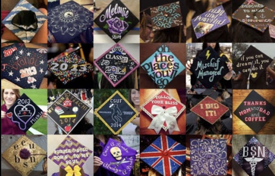 Seniors: We are allowed to decorate our caps this year!