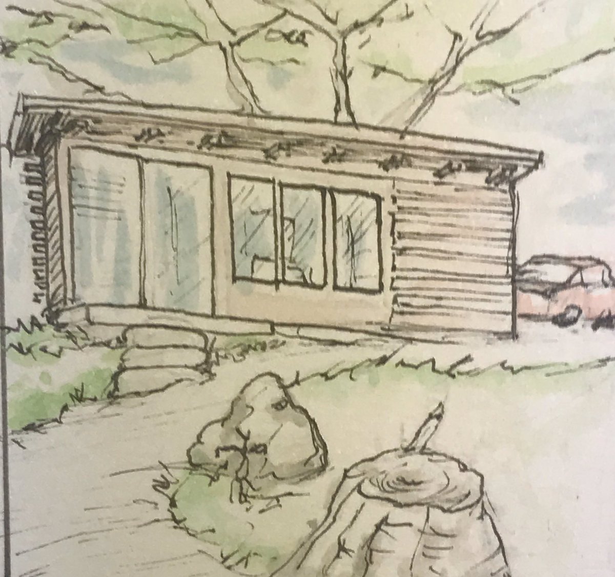 R3M1QC's tweet photo. Aquarelle que j’ai fait pendant mon séjour dans au chalet exp du parc national de la Jacques-Cartier. 

#aquarellepainting #bdquebecoise #bdqc #bandedessinee #sketch #inked #inkart #encrage #remiparadis #dessins #parcjacquescartier #parcjaquescartier #watercolorcomics https://t.co/zjBawiJIJe