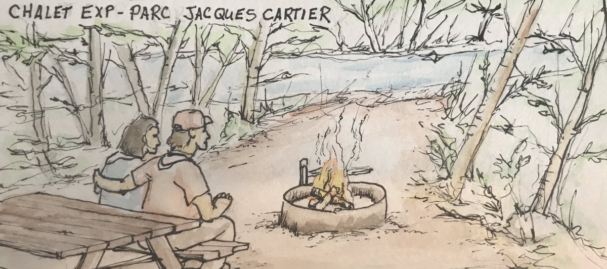 R3M1QC's tweet photo. Aquarelle que j’ai fait pendant mon séjour dans au chalet exp du parc national de la Jacques-Cartier. 

#aquarellepainting #bdquebecoise #bdqc #bandedessinee #sketch #inked #inkart #encrage #remiparadis #dessins #parcjacquescartier #parcjaquescartier #watercolorcomics https://t.co/zjBawiJIJe