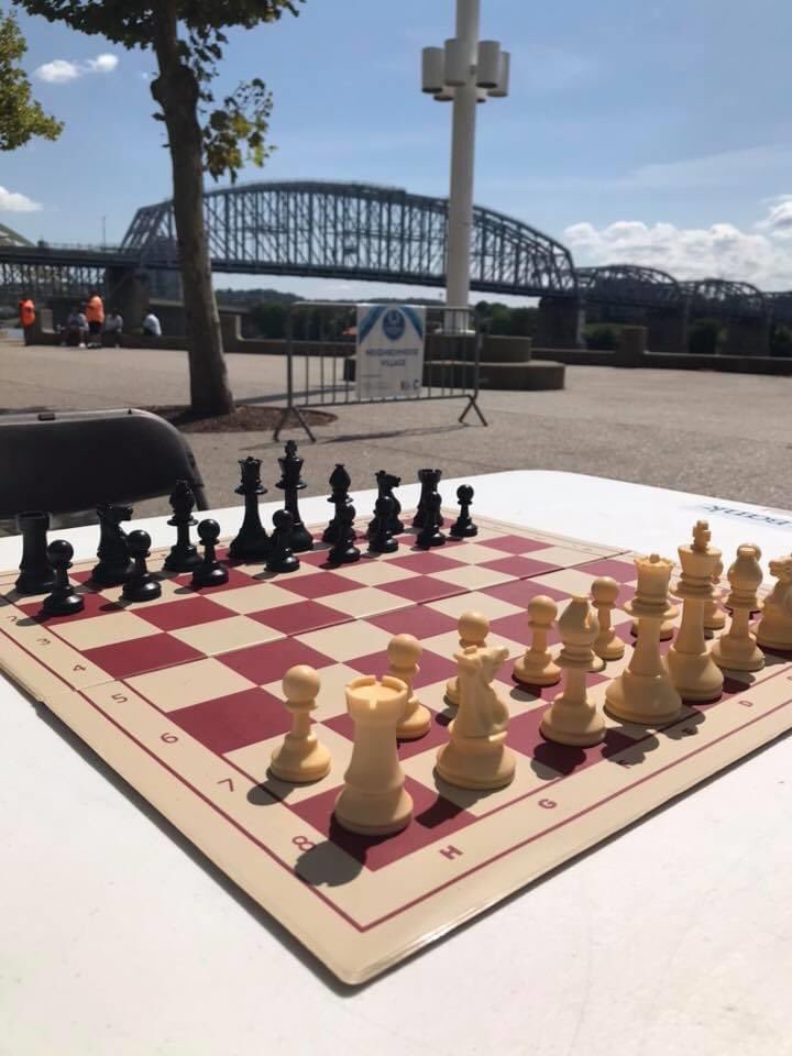 CincyGames's tweet photo. ♟Check mate! Chess is a game that can be played anywhere. Even though we aren't holding our #CincyGames Events this summer, you can still enjoy this fun game anytime. Special thanks to the #CincinnatiChessClub for all the support over the years: https://t.co/6AnJsH0TMF https://t.co/wcsImjGbPw